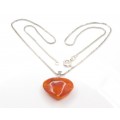 colier cu pandant chihlimbar scandinav. orange amber. argint 835 & sterling. Danemarca